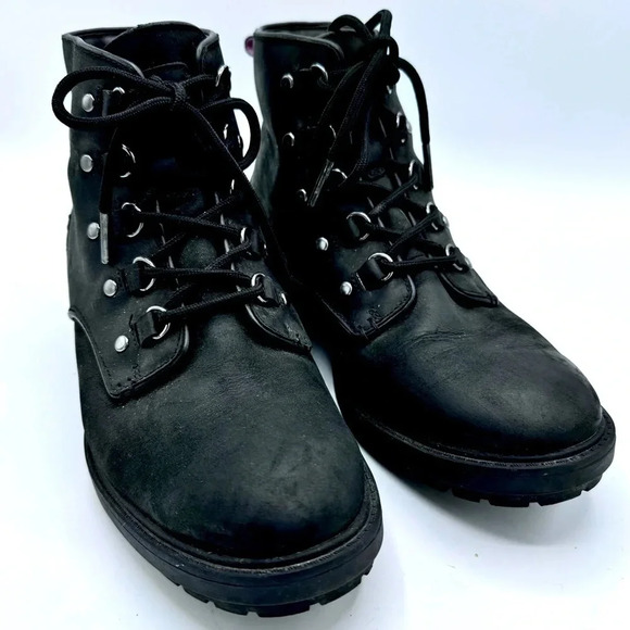 Women’s Cole Haan Leather Matte Black Waterproof Boot /Bootie Size 9. - Picture 1 of 11